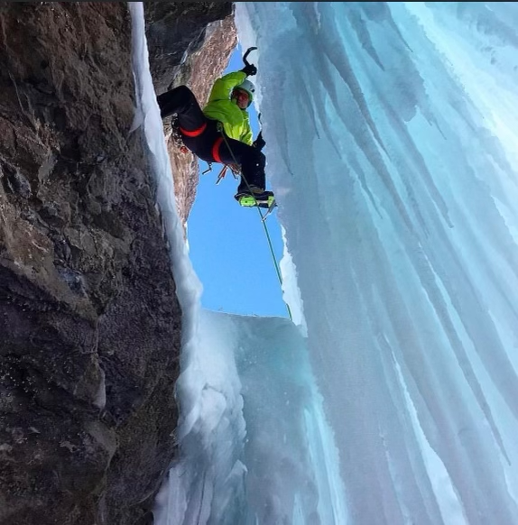 Doug Heinrich ice climbing